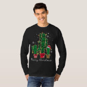 Funny Kerstlams Cactus Santa Hat Cactus T-shirt (Voorkant volledig)