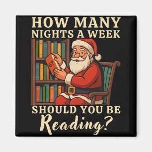 Funny Kerstman Leest 67 Meme T-shirt Kerst Leraren Magneet