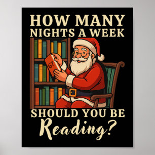 Funny Kerstman Leest 67 Meme T-shirt Kerstmis Lera Poster