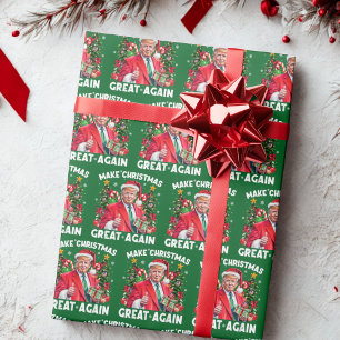 Funny Kerstman Trump Cadeaupapier Maak Kerstmis Gr