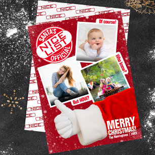 Funny Kerstman's officiële Nice-lijst   Foto Feestdagenkaart