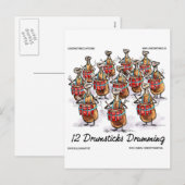Funny Kerstmis 12 Drumsticks Drumming Gifts & T-sh Feestdagenkaart (Voorkant / Achterkant)