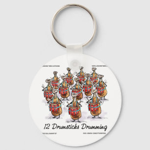 Funny Kerstmis 12 Drumsticks Drumming Gifts & T-sh Sleutelhanger