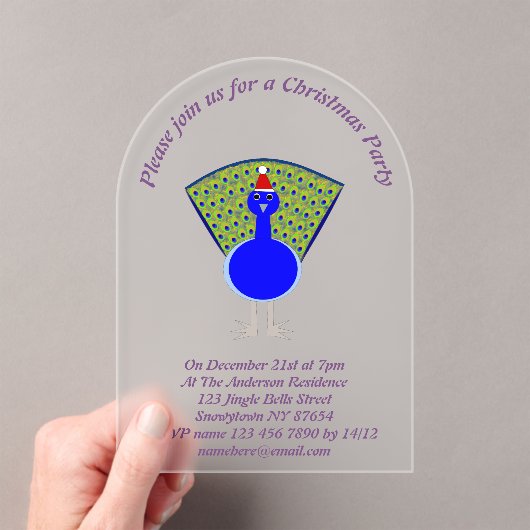 Funny Kerstmis Aangepast Acryl Uitnodigingen (Insitu (Draagbaar))