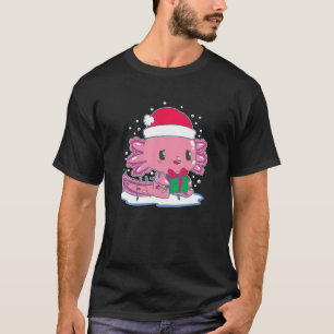 Funny Kerstmis Axolotl Santa Mexican Salamander L T-shirt