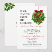 Funny Kerstmis Baby shower Mistletoe Kaart (Voorkant / Achterkant)