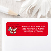 Funny Kerstmis Cartoon Etiket (Insitu)