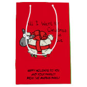 Funny Kerstmis Cartoon Medium Cadeauzakje (Voorkant)