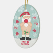Funny Kerstmis Cute Custom Naughty Santa Keramisch Ornament (Links)