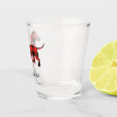 Funny Kerstmis Dachshund Flannel Pset Shot Glas (Rechts)