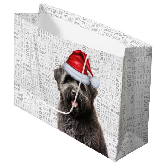 Funny Kerstmis Dog Bouvier Lover Holiday Groot Cadeauzakje (Voorkant Gekanteld)