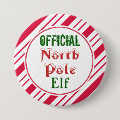 Funny Kerstmis Elf Button Pin (Voorkant)