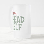 Funny Kerstmis Elf Frosted Mok (Voorkant links)