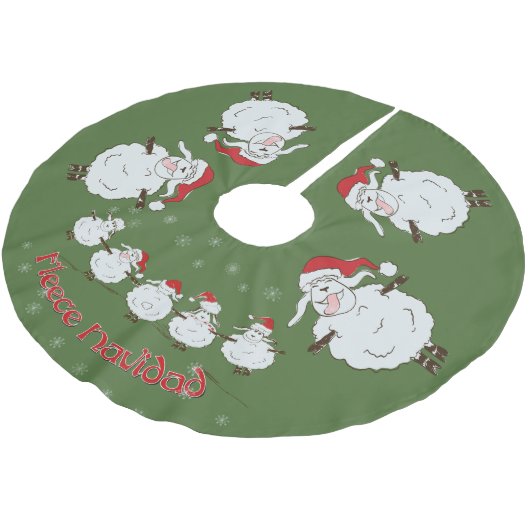 FUNNY Kerstmis Fleece Navidad Kerstboom Rok (Gekanteld)