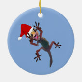 Funny Kerstmis Gecko Lizard Keramisch Ornament (Achterkant)