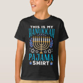 Funny Kerstmis Jewish Hanukkah Pajama T-shirt (Voorkant)