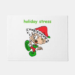 Funny Kerstmis Joke Cute Elf Holiday Stress Deurmat