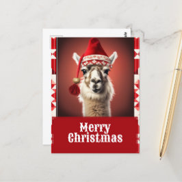 Funny Kerstmis Llama Briefkaart