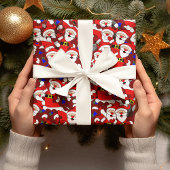 Funny Kerstmis Modern Whimsical Santa Collage Inpakpapier Vel