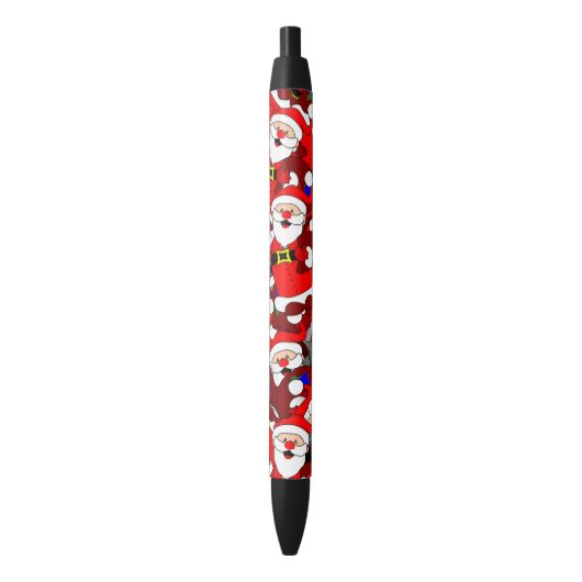Funny Kerstmis Modern Whimsical Santa Collage Zwarte Inkt Pen (Voorkant Verticaal)