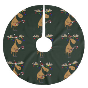 Funny Kerstmis Moose Tree Skirt Kerstboom Rok