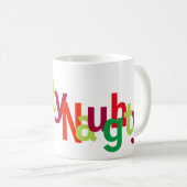 Funny Kerstmis Naughty Typography Monogram Koffiemok (Voorkant rechts)