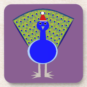 Funny Kerstmis Peacock Bier Onderzetter