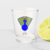 Funny Kerstmis Peacock Shot Glas (Voorkant)