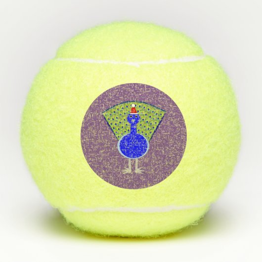 Funny Kerstmis Peacock Tennisballen (Voorkant)