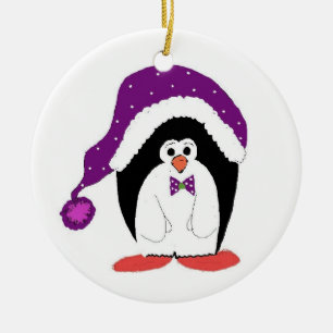 Funny Kerstmis Penguin Keramisch Ornament