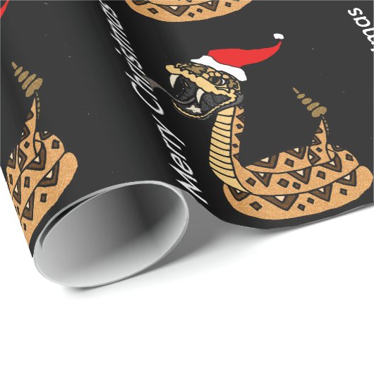 Funny Kerstmis Rattlesnake Cadeaupapier (Rol Hoek)