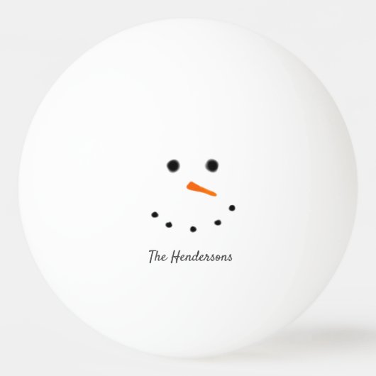 Funny Kerstmis Snowman, gepersonaliseerd Pingpongballen (Voorkant)