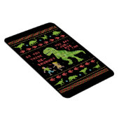 Funny Kerstmis T Rex Dinosaur Pun Humor Faux Knit Magneet (Rechterzijde)