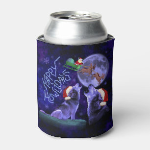 Funny Kerstmis Wolf Pun Happy Howlidays Blikjeskoeler