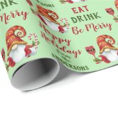 Funny Kerstparty Gnome Cadeaupapier (Rol Hoek)