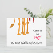 Funny Kerstparty Invitation Card (Camel) Kaart (Staand voorkant)