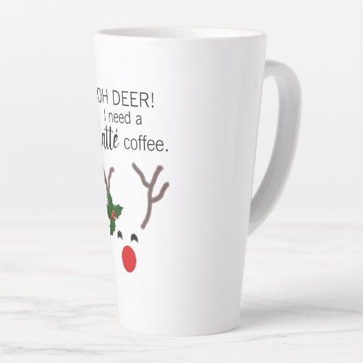 Funny Kerstrendiermoderne Latte Mok (Rechterhoek)
