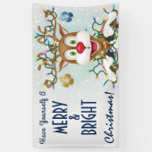 Funny Kerstrenindeer Holiday Cheer Spandoek (Verticaal)