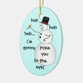 Funny Kerstsneeuwman Keramisch Ornament (Links)