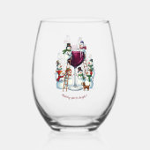 Funny Kerstsnewman Holiday Wijnglas Zonder Voet (Voorkant)