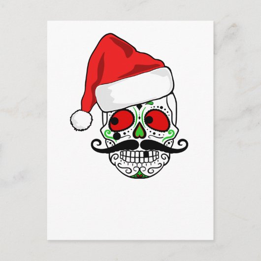 Funny kerstSugar Skull Feestdagenkaart (Voorkant)