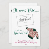 Funny KerstSweater Gift Kaart Holder (Voorkant / Achterkant)