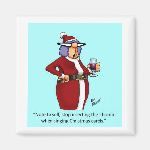 Funny Kerstwijn Magnet Magneet