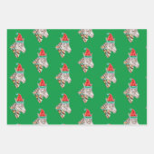 Funny kerstZebra Trio Inpakpapier Vel (Voorkant)