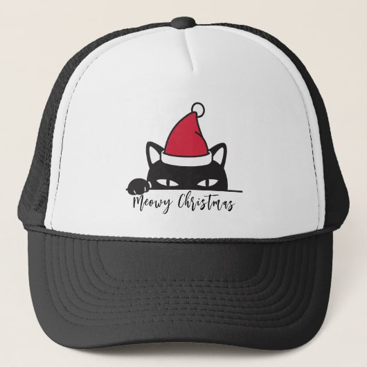 Funny Kerstzwarte kat Trucker Pet (Voorkant)