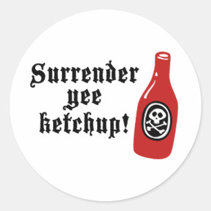 Funny Ketchup Pirate Ronde Sticker