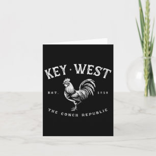 Funny Key West Haan Kip Sunrise Vissen Sur Kaart