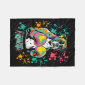 Funny Kickboxing Or Boxing Boxer Dog _1  Fleece Deken (Voorkant (Horizontaal))