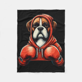 Funny Kickboxing Or Boxing Boxer Dog  Fleece Deken