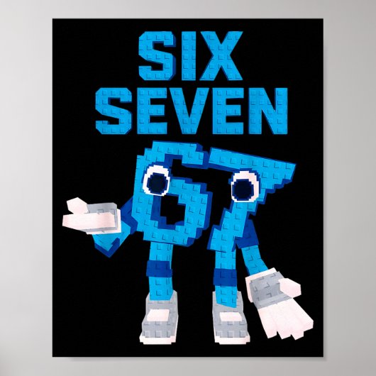 Funny Kid Meme Six Seven 6 7 Italian Brainrot Bruh Poster (Voorkant)